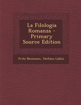Paperback La Filologia Romanza [Italian] Book