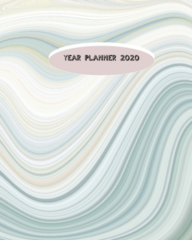Year Planner 2020: Calendar Planner with 12 Month for Organizer Agenda & Diary, Inspirational Quotes, Schedule, Notebook Journal, and Business: Green Marble Texture Theme