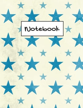 Notebook: Lined Patriotic Stars Blue White Notebook (Composition Book, Journal), 100 pages, 8.5 x 11, Journal Matte Finish