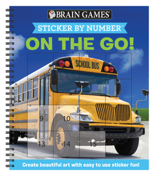 Spiral-bound Brain Games - Sticker by Number: On the Go (Easy - Square Stickers): Create Beautiful Art with Easy to Use Sticker Fun! Book