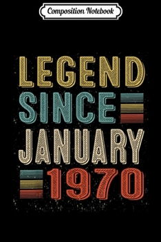 Composition Notebook: Vintage Legend Since January 1970 49th Birthday Gifs Journal/Notebook Blank Lined Ruled 6x9 100 Pages