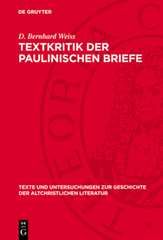Hardcover Textkritik Der Paulinischen Briefe [German] Book