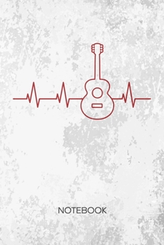 Bullet Dotted Journal: Guitarist Notebook Dotted Grid a5 6x9 120 Pages - Pulse Line Planner Acoustic Guitar Heartbeat Diary Guitar Player EKG - Instrumentalist Concert Band Gift Idea for Men and Women