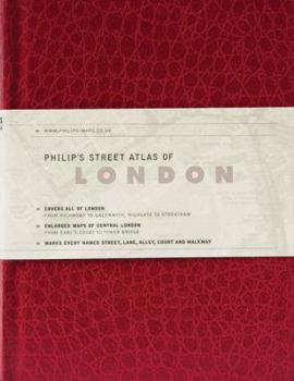 Hardcover Philip's Street Atlas of London: De Luxe Edition Red Reptile Book