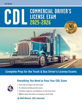 Paperback CDL - Commercial Driver's License Exam, 2025-2026: Complete Prep for the Truck & Bus Driver's License Exams Book