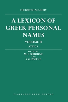 Hardcover A Lexicon of Greek Personal Names: Volume II: Attica Book
