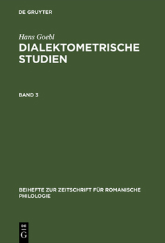 Hardcover Beihefte zur Zeitschrift für romanische Philologie Dialektometrische Studien [German] Book