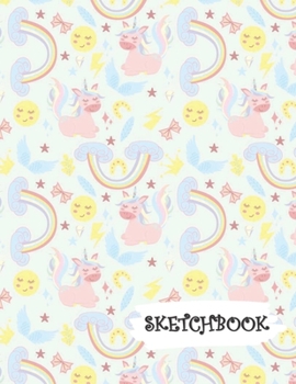 Sketchbook: Unicorn Moon Rainbow Fun Framed Drawing Paper Notebook