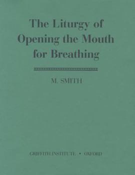 Hardcover The Liturgy of Opening of the Mouth for Breathing Book