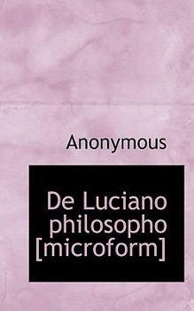 Paperback de Luciano Philosopho [Microform] [Latin] Book
