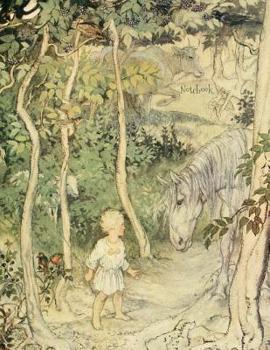 Paperback Notebook: Arthur Rackham Fairy Tale Grey Horse Large Wideruled 110 Pages Book