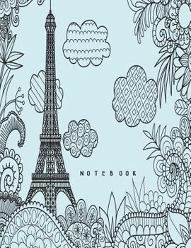 Notebook: Eiffel tower in london on blue cover and Dot Graph Line Sketch pages, Extra large (8.5 x 11) inches, 110 pages, White paper, Sketch, Draw and Paint