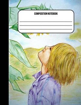 Paperback Composition Notebook: Girl In Garden 100 Ruled Pages (7.44 x 9.69) Book