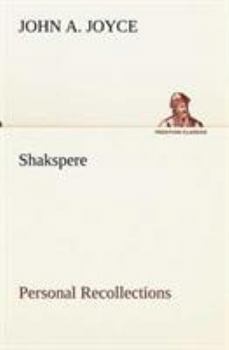 Paperback Shakspere, Personal Recollections Book
