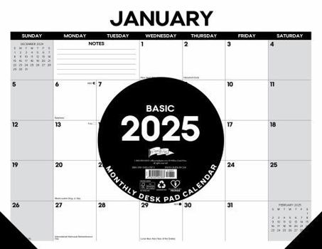 Calendar Basic 2025 22 X 17 Large Monthly Deskpad Book