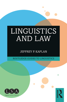 Paperback Linguistics and Law Book