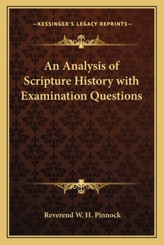 Paperback An Analysis of Scripture History with Examination Questions Book