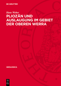 Hardcover Pliozän Und Auslaugung Im Gebiet Der Oberen Werra [German] Book