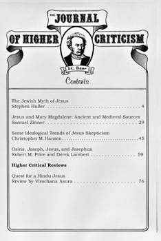 The Journal of Higher Criticism Volume 15 Number 2 - Book  of the Journal of Higher Criticism