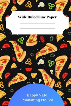 Paperback Cute Pizza Theme Wide Ruled Line Paper Book