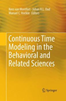 Paperback Continuous Time Modeling in the Behavioral and Related Sciences Book