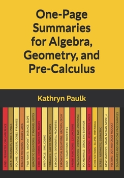 Paperback One-Page Summaries for Algebra, Geometry, and Pre-Calculus Book