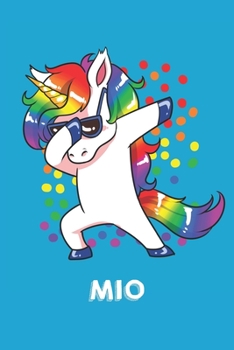 Mio: Personalisiertes Design Notizbuch Einhorn 120 linierte Seiten – Perfekte Geschenkidee für die Schuhe oder Weihnachten mit Vornamen DIN A5 (himmelblau) (German Edition)