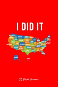 US Travel Journal: Solo Traveler Map American Travel Addict Cool Christmas Gift - Red Dotted Dot Grid Bullet Notebook - Diary, Planner, Gratitude, Writing, Goal, Log Journal - 6x9 120 pages