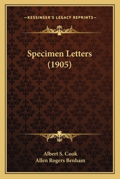 Paperback Specimen Letters (1905) Book