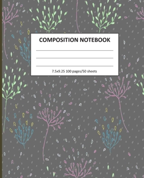 Paperback Composition Notebook: Wide Ruled Line Class Notebook, School Notebook, Homes School Notebook, Gift for Kids, Students, Teens, 7.5 x 9.25 inc Book