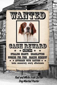 Red and White Irish Setter Dog Wanted Poster: Isometric Dot Drawing Paper Notebook Featuring 120 Pages 6x9