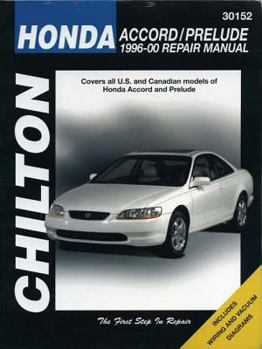 Paperback Honda Accord and Prelude, 1996-00 Book