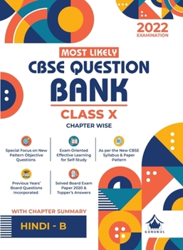 Paperback Most likely Question Bank - Hindi (B): CBSE Class 10 for 2022 Examination [Hindi] Book