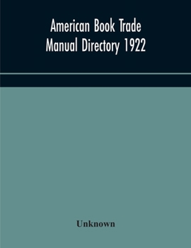 Paperback American Book Trade Manual Directory 1922 Book