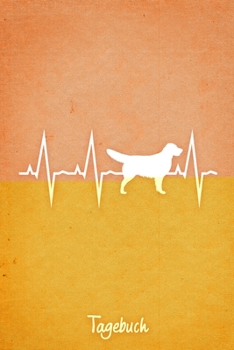 Tagebuch: Oranges liniertes Golden Retriever Hunde Journal Herzschlag ca DIN A5 weiß liniert 110 Seiten (German Edition)