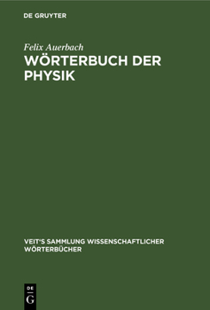 Hardcover Wörterbuch Der Physik [German] Book