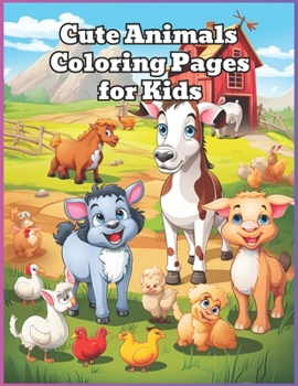 Paperback Cute Animals: Coloring pages for children 3 - 8 years old Book