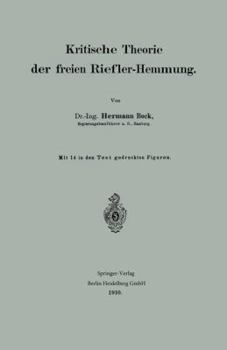 Paperback Kritische Theorie Der Freien Riefler-Hemmung [German] Book