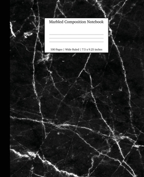 Marbled Composition Notebook: Black Marble Paper | Wide Ruled Notebook/Journal Paper (School Subject Notebook)