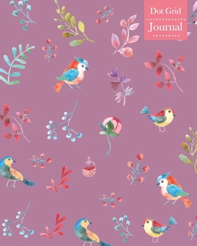 Dot Grid Journal: Notebook Planner with Watercolor Birds Themed Cover Design