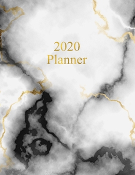 2020 Planner: Daily Weekly and Monthly Planner - January 2020 to December 2020  -  Organizer & Diary - To do list - Notes - Month's Focus - Elegant Marble with Gold lettering