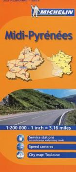Map Michelin Map France: Midi Pyrenees 525 (Maps/Regional (Michelin)) (English and French Edition) Book