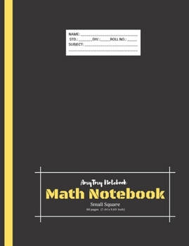 Paperback Math Notebook - Small Square Notebook - Square Grid Notebook - AmyTmy Notebook - 80 pages - 7.44 x 9.69 inch - Matte Cover Book