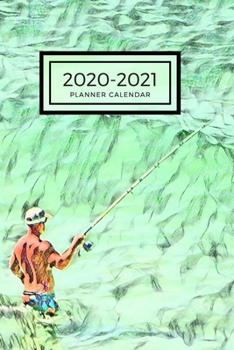 Paperback Teal Green Fisherman in the Ocean Surf Dated Calendar Planner 2 years To-Do Lists, Tasks, Notes Appointments: Small Cute Pocket/Purse Size at-A-Glance Book