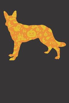 Paperback Notebook: German Shepherd Dog Halloween Party Pumpkin Pattern Gift Dot Grid Dotted 6x9 120 Pages Book