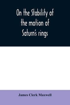 Paperback On the stability of the motion of Saturn's rings Book