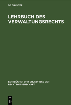 Hardcover Lehrbuch Des Verwaltungsrechts [German] Book