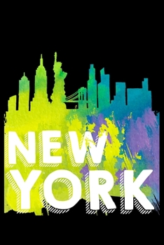 Paperback New York: Skyline, NY City Lined Notebook Journal Diary 6x9 Book