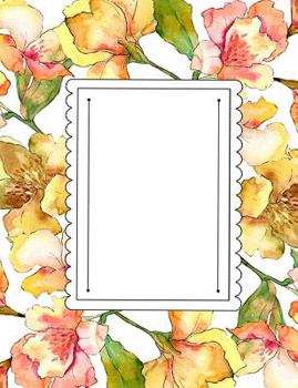 Watercolor Yellow Alstroemeria Flower Composition Book: Peruvian lily or lily of the Incas College Ruled 7.44 x 9.69” Softcover Notebook Gift ... brainstorming meditation prayer writers