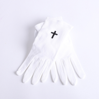 Glove White W/ Black Cross XL